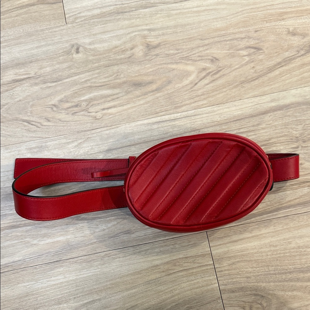 Aritzia Auxiliary Red Leather Belt Bag